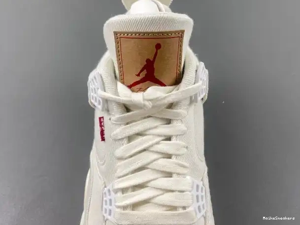 MaikeSneakers AO2571-100 x Air Jordan 'White' 4 Levi's 0323